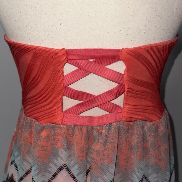 No Boundaries Coral Strapless high low Dress junior's size XL (15-17) - Picture 5 of 9